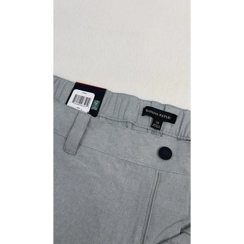 New Banana Republic Comfort Flat Front Shorts Mens 34 Gray Stretch